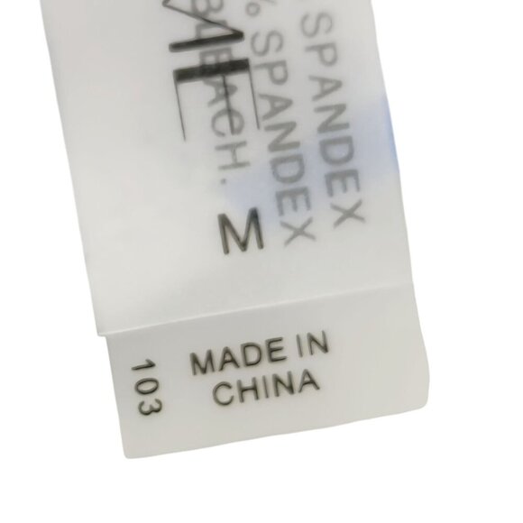 Blue White Striped Bikini Set Scoop Neck Top High Waist Bottoms Size M Tempt Me - Picture 3 of 6